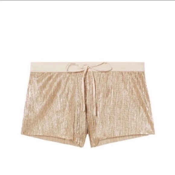 NWOT•L•VICTORIAS SECRET•GOLDEN SILKY SHORTS - Picture 4 of 14
